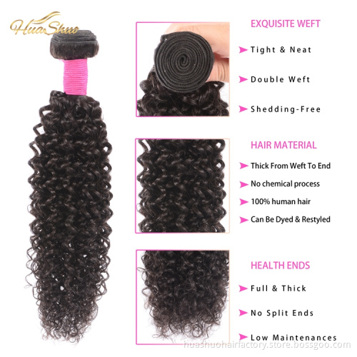 Huashuohair 18inch The Best Human Hair Weave Vendors Cuticle Aligned Virgin Burmese Curly Hair